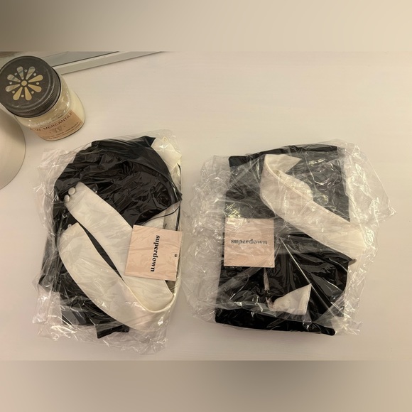 REVOLVE x Superdown Brielle cross front dress in black & white - Picture 5 of 6